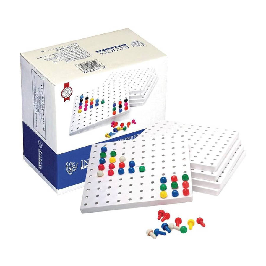 Invicta Education - Peg Boards 5 & 1000 Pegs in Retail Box- Packaging Damaged