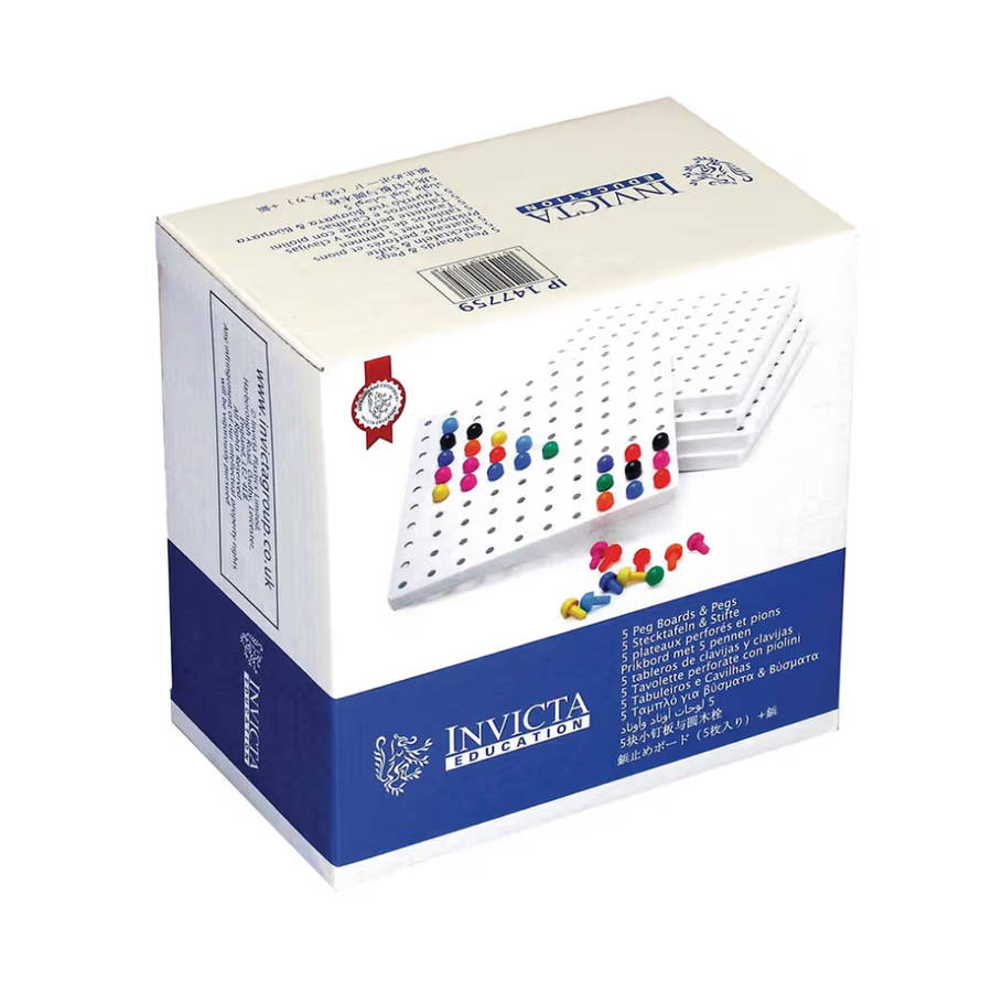 Invicta Education - Peg Boards 5 & 1000 Pegs in Retail Box- Packaging Damaged