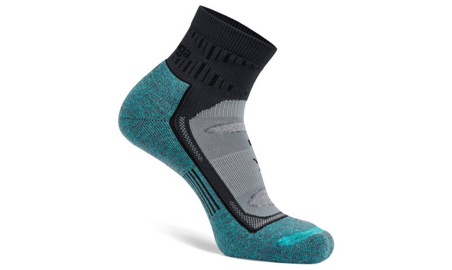 Balega Blister Resist Quarter Running Socks: Grey/Blue