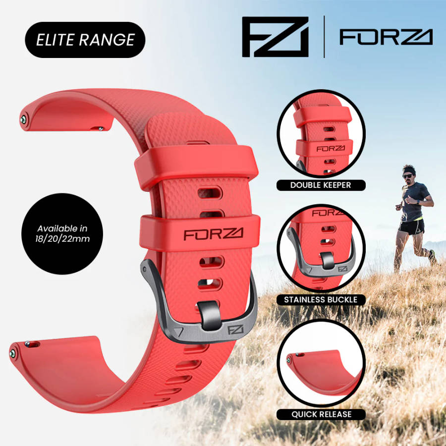FORZA Elite 22mm Quick Release Classic Watch Strap for Garmin (Navy Blue)