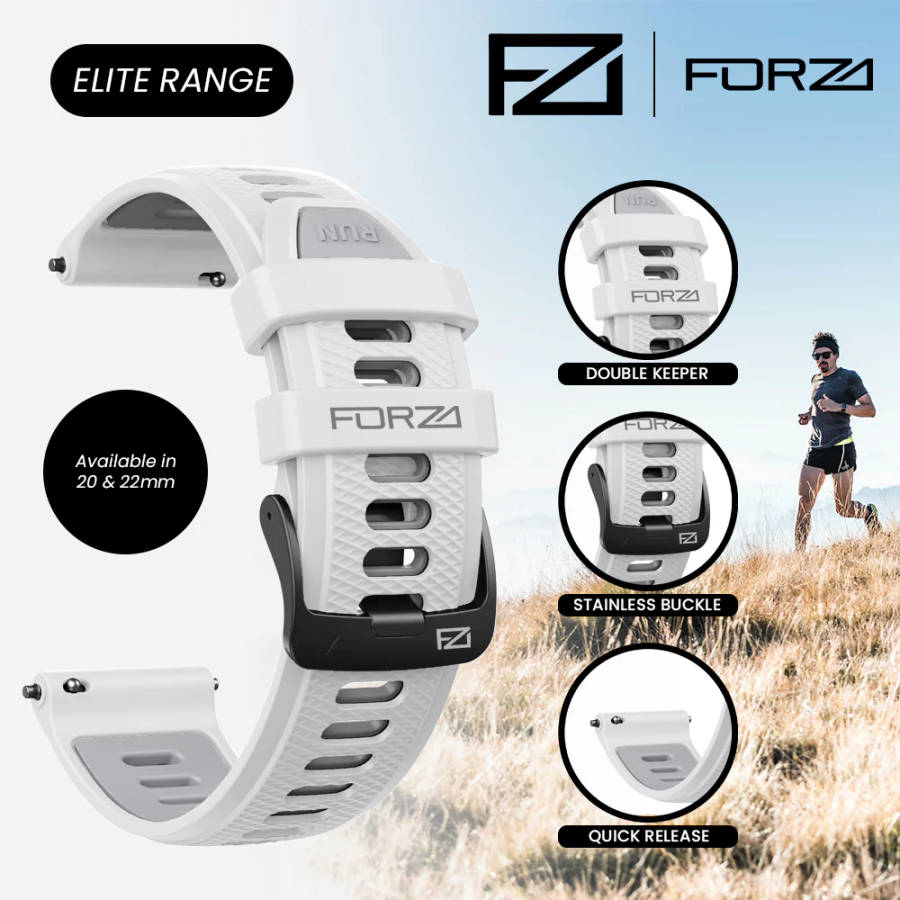 FORZA Elite 22mm Quick Release Two-Tone Strap for Garmin (Lime/Black)