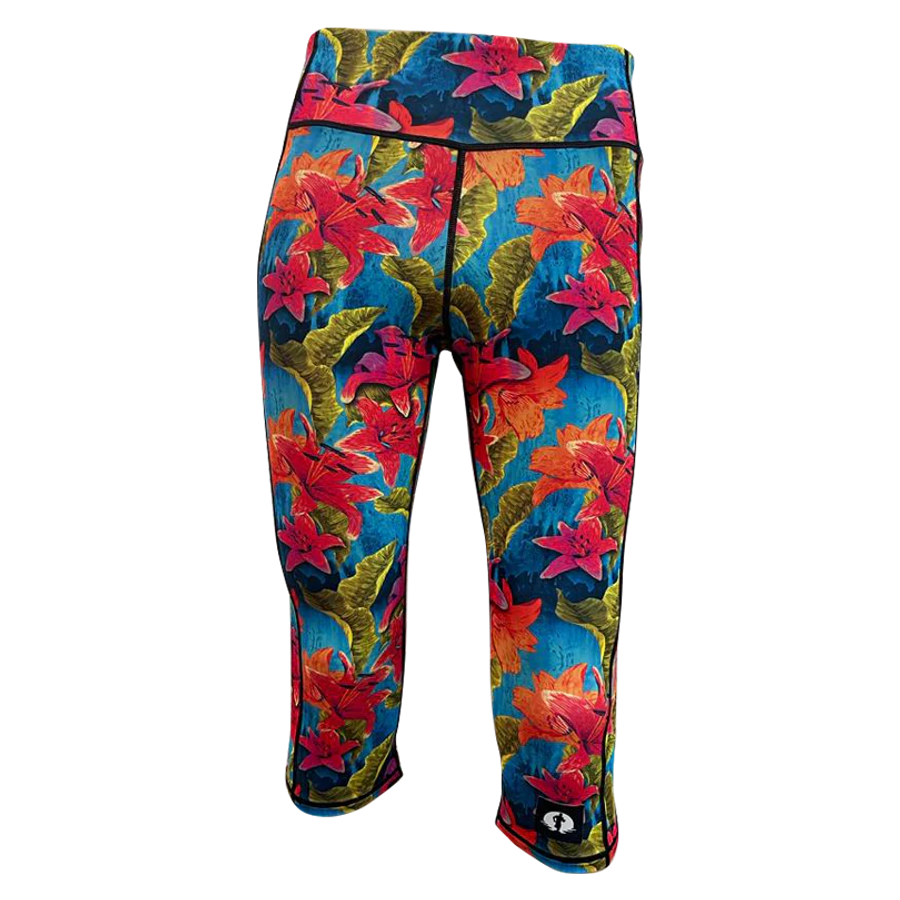 Funky Pants High Waist Funky 3/4 Leggings - Gold Leaf