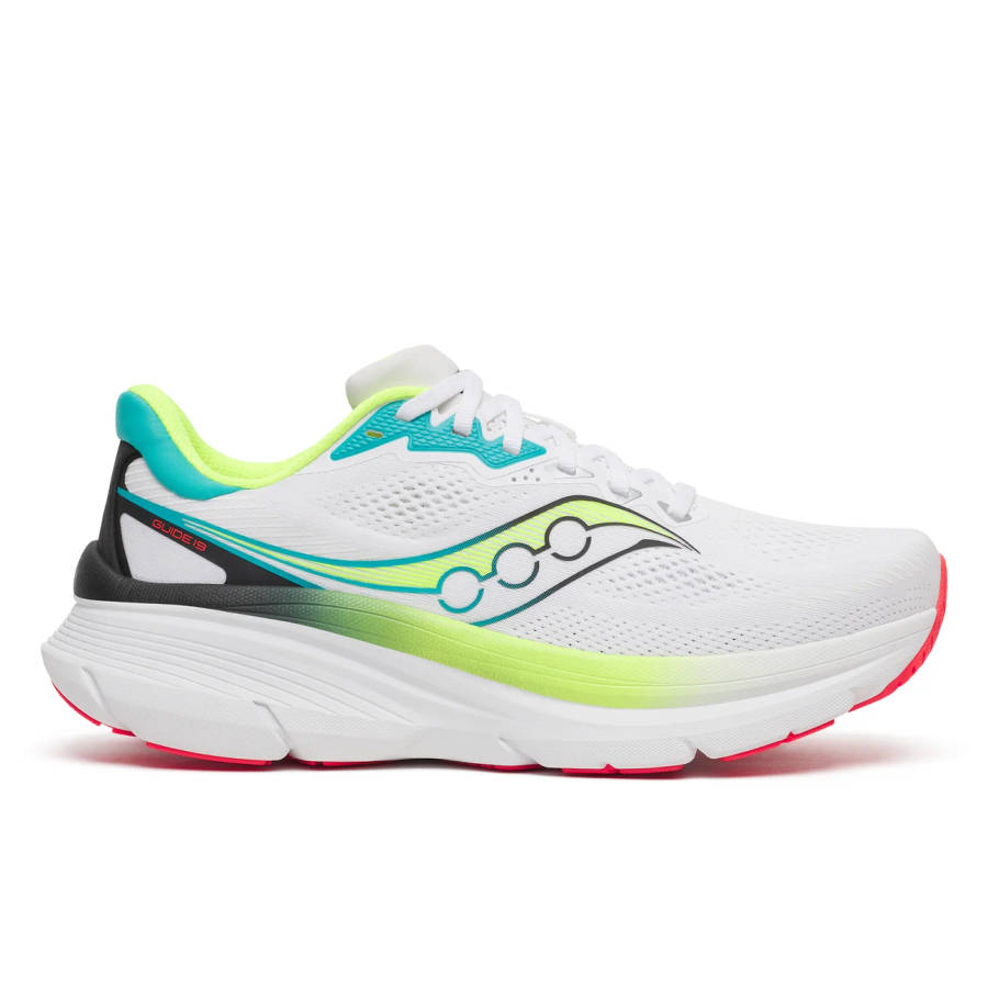 Saucony Guide 19 Road Running Shoes Men's (White/Citron)
