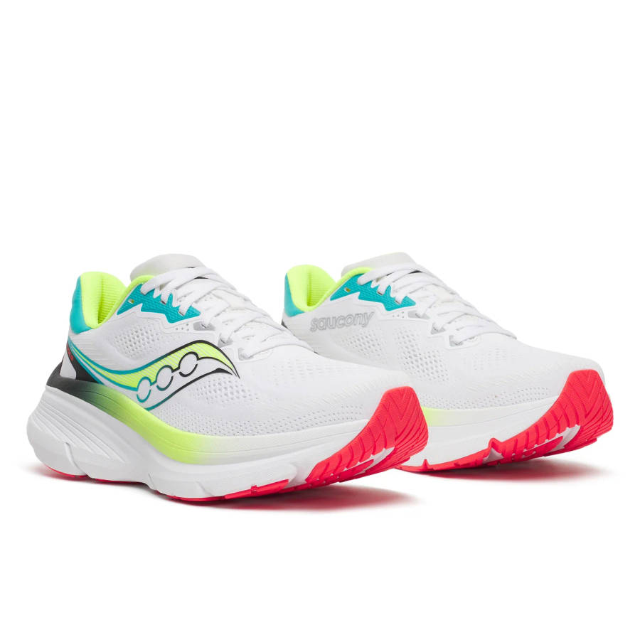 Saucony Guide 19 Road Running Shoes Men's (White/Citron)