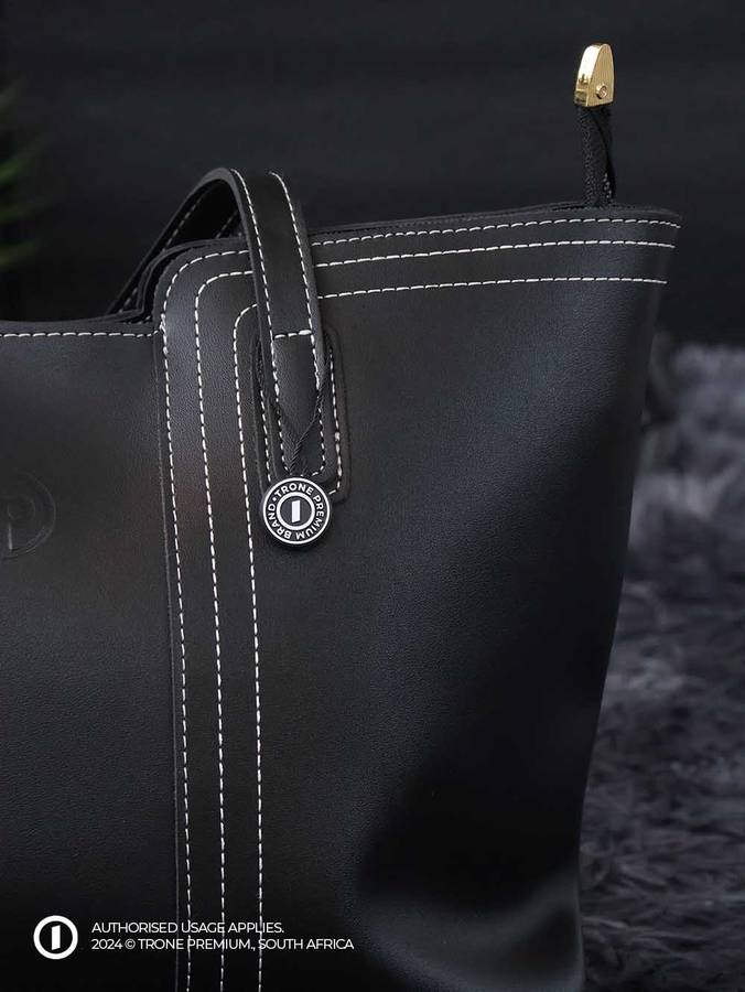 Debbie Patricks' Large Threaded Tote Bag - Black