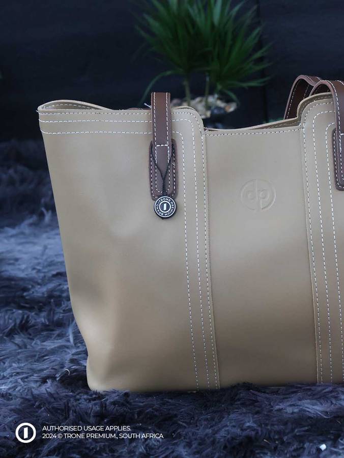 Debbie Patricks' Large Threaded Tote Bag - Brown