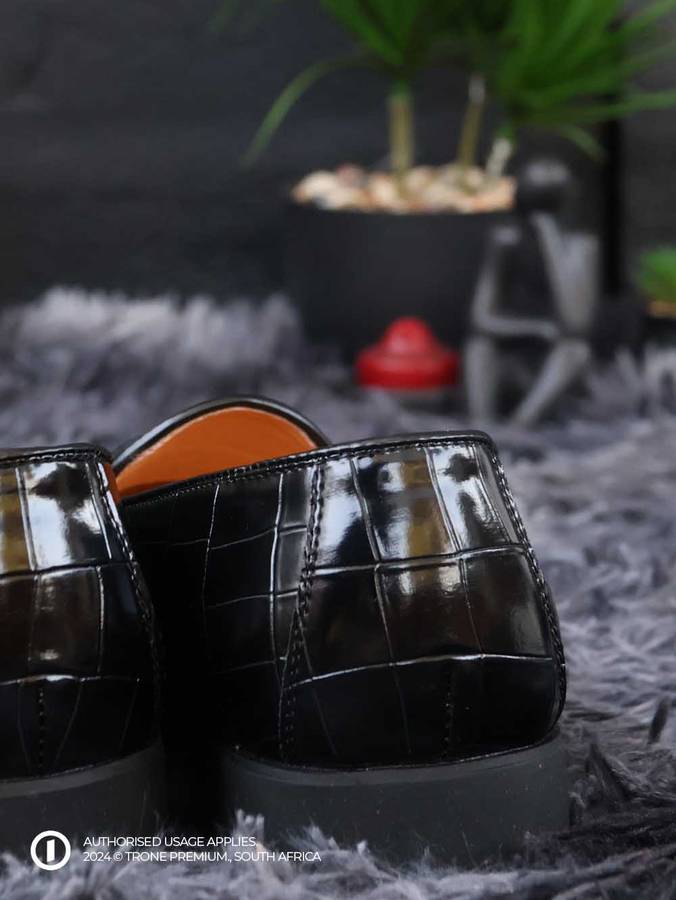 Double Buckle Monk Loafers - Black