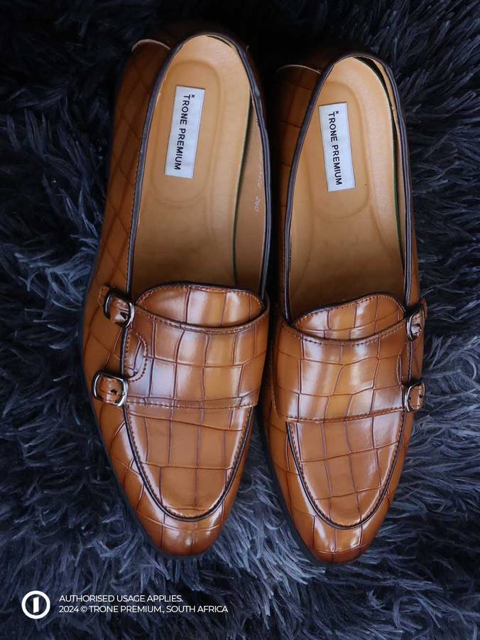 Double Buckle Monk Loafers - Brown