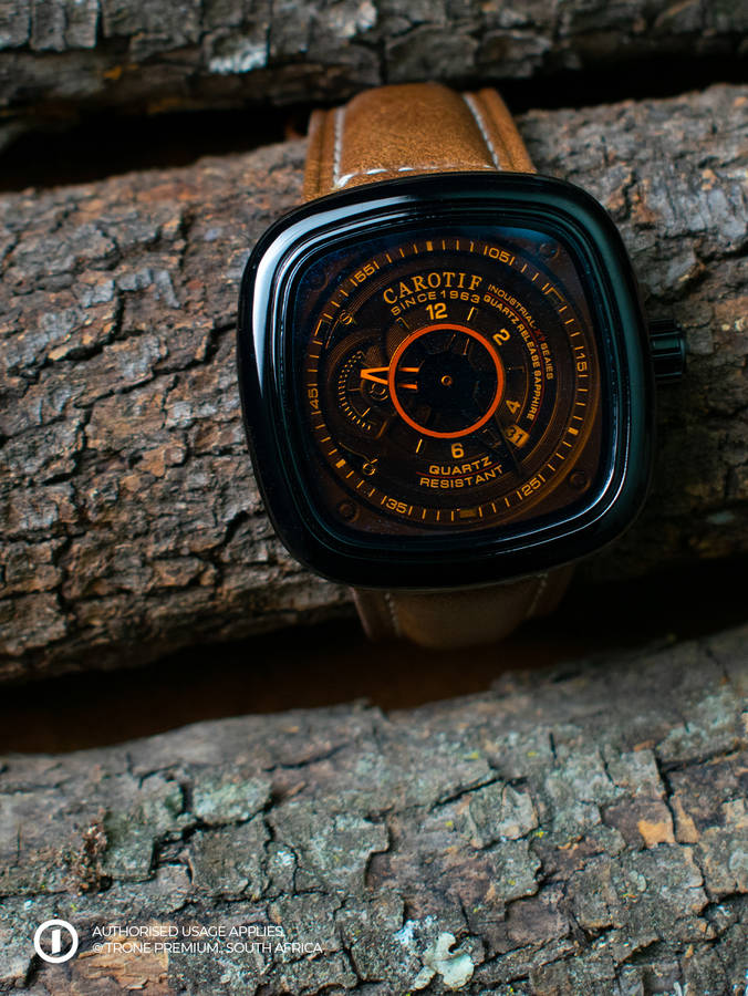 Carotif Mechanical Watch - Brown+Black