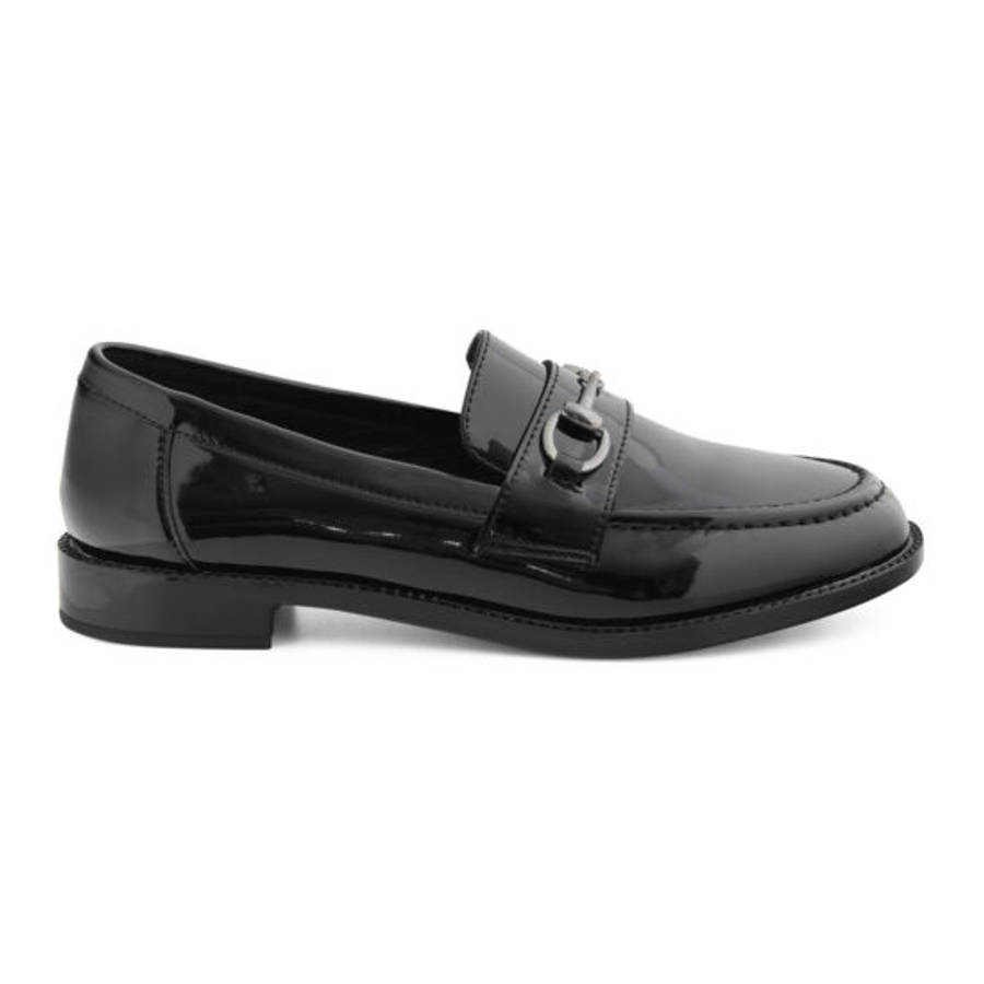 Aixir Patent Women's Loafers with Buckle decor
