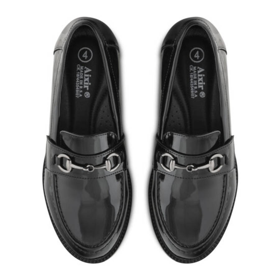 Aixir Patent Women's Loafers with Buckle decor
