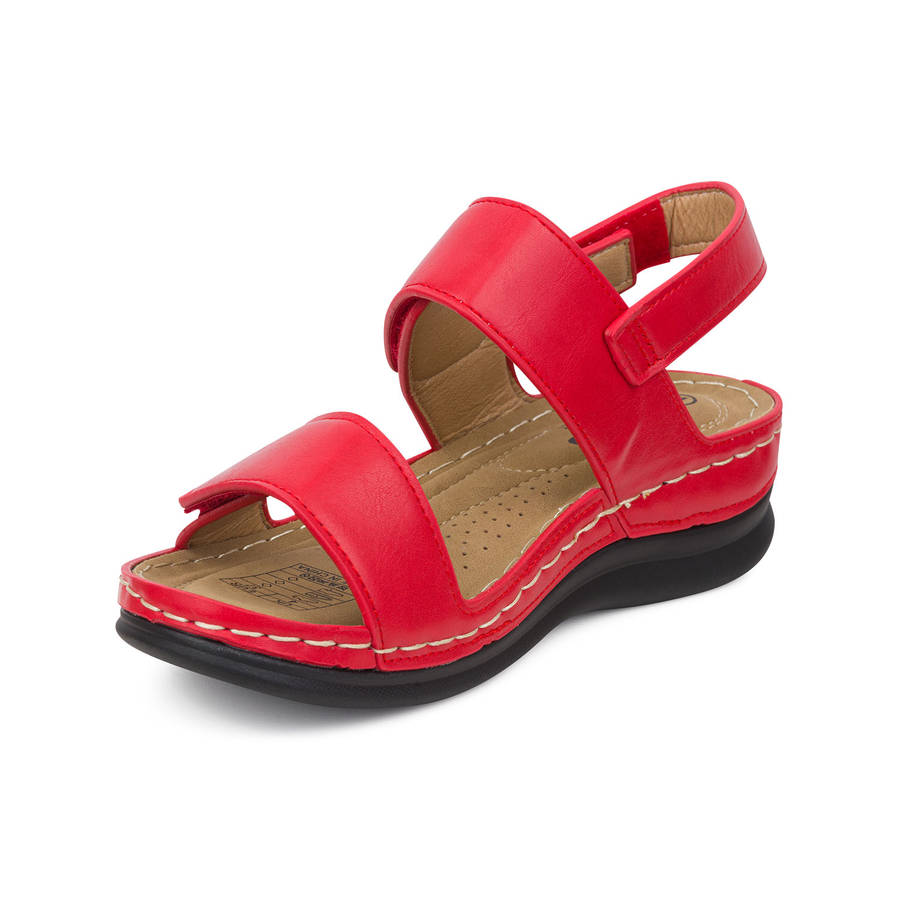 TTP Ladies Comfortable Dual Hook & Loop Strap Sandals CY1512