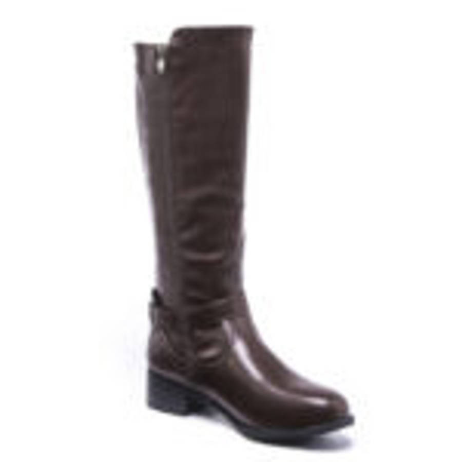 TTP Knee High Boot with Ankle Decor and Elasticated Back Shaft XB8227