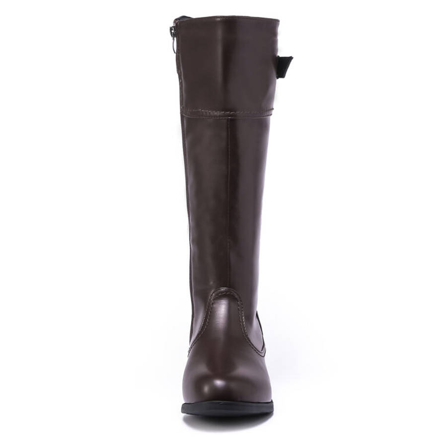 TTP Knee High Boot with Buckle Decor and Elasticated Back Shaft XB8229