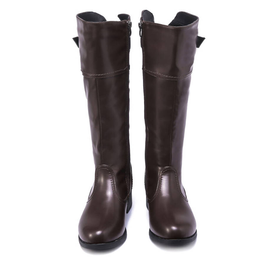 TTP Knee High Boot with Buckle Decor and Elasticated Back Shaft XB8229