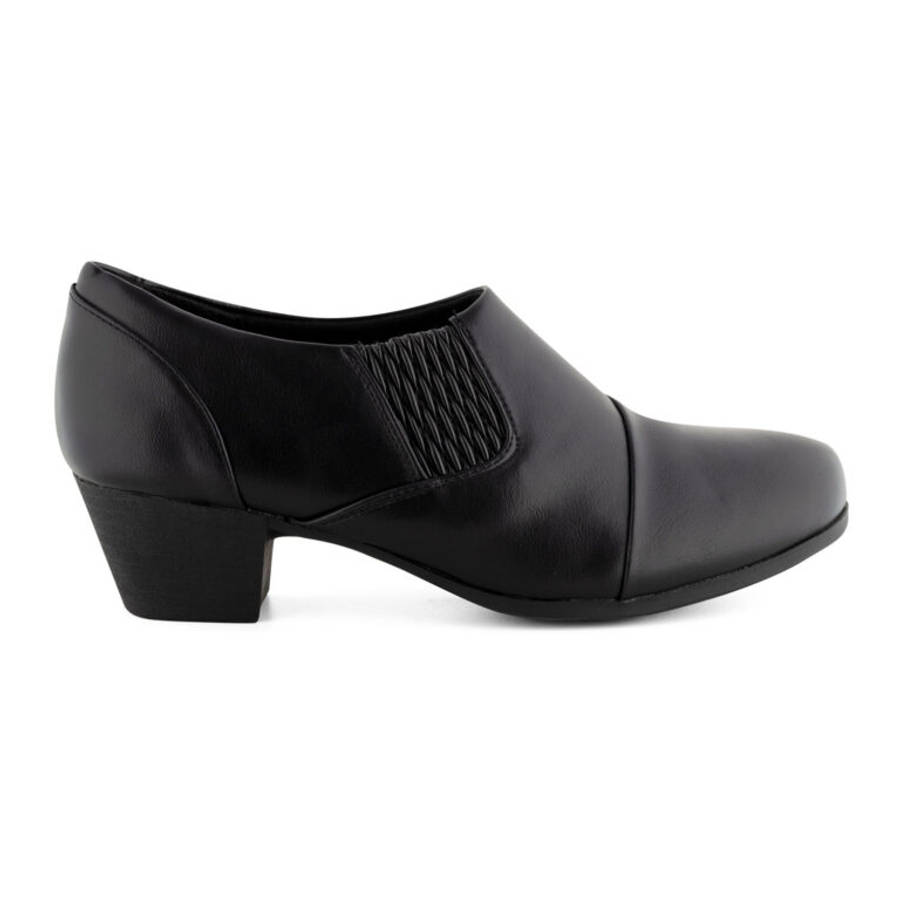 TTP Ladies Elasticated Slip-On Block Heel Courts CQA-16