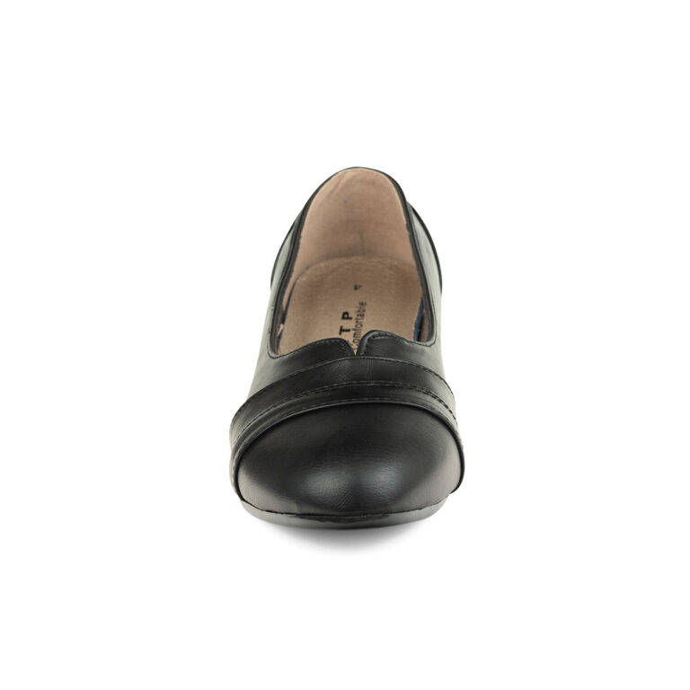 TTP Classic Ladies Wedge Heel Courts with lining detail on vamp