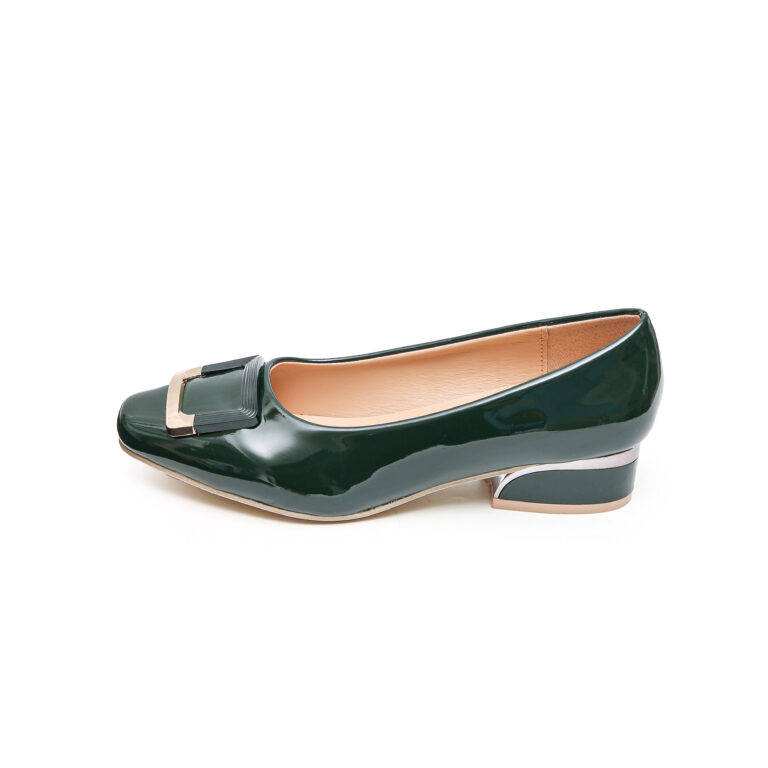TTP Square Toe Patent Loafers with Square Decor JSF8