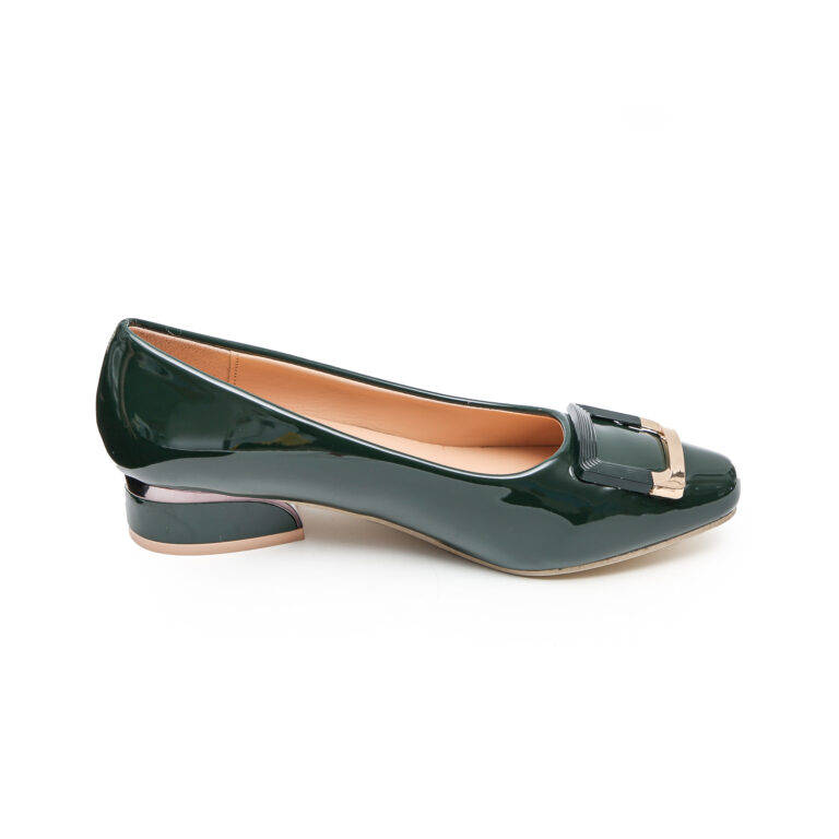 TTP Square Toe Patent Loafers with Square Decor JSF8