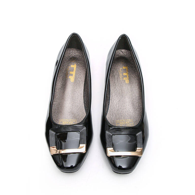 TTP Square Toe Patent Loafers with Square Decor JSF8