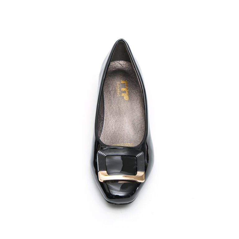 TTP Square Toe Patent Loafers with Square Decor JSF8