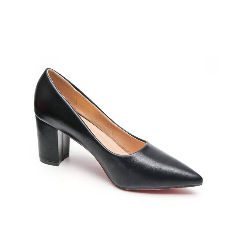 TTP Sleek PU Block Heel Point Toe Courts JSF-1