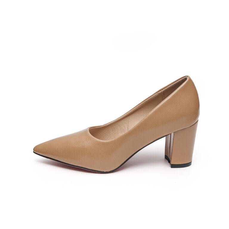 TTP Sleek PU Block Heel Point Toe Courts JSF-1