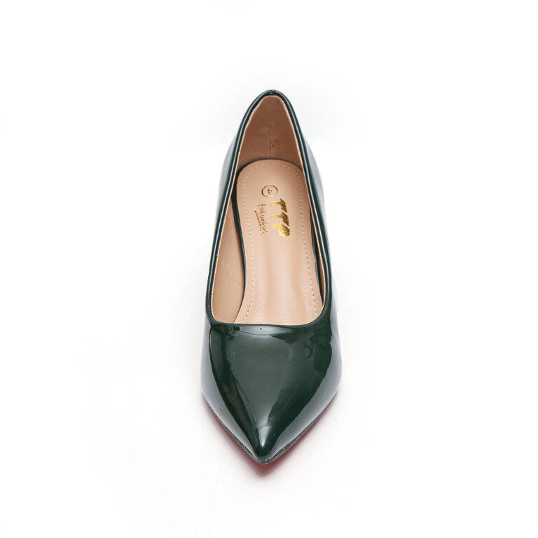 TTP Sleek Patent Block Heel Point Toe Courts JSF-1
