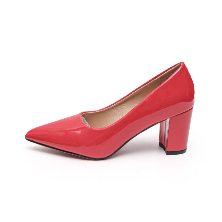 TTP Sleek Patent Block Heel Point Toe Courts JSF-1