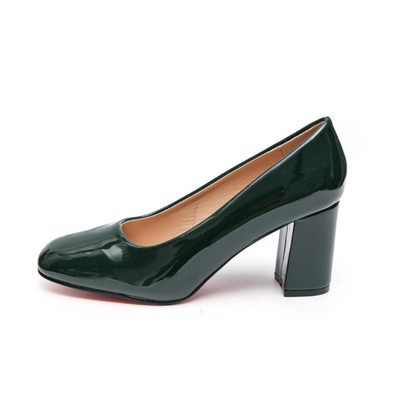 TTP Classic Patent Block Heel Slip on Courts JSF15