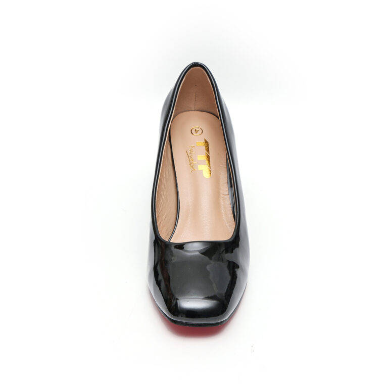 TTP Classic Patent Block Heel Slip on Courts JSF15