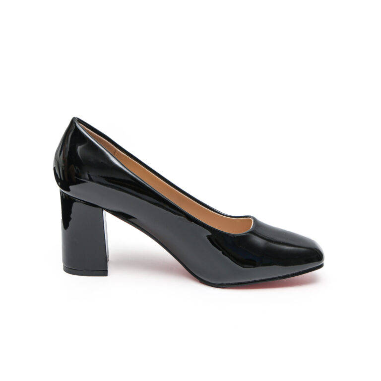 TTP Classic Patent Block Heel Slip on Courts JSF15