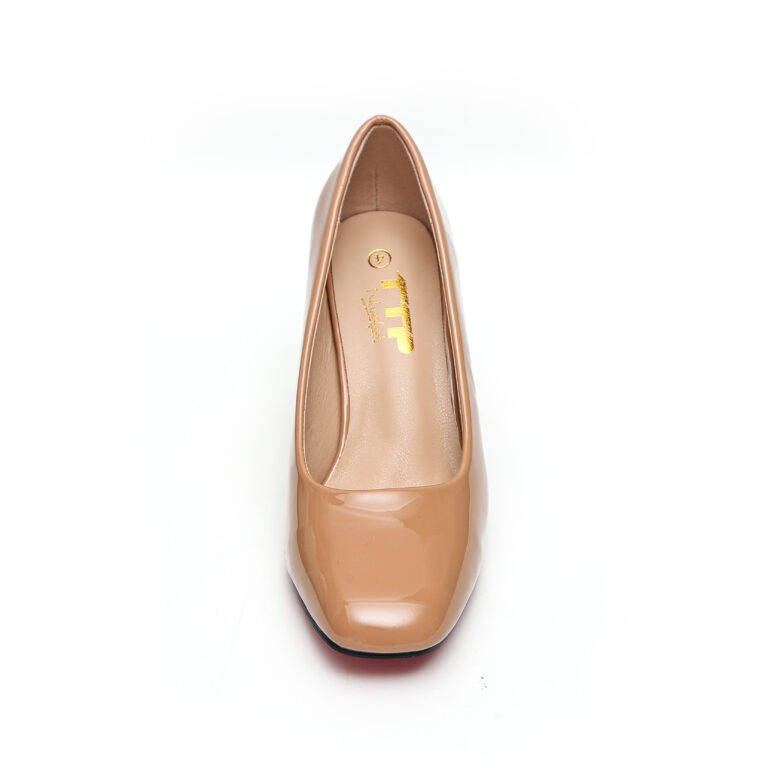 TTP Classic Patent Block Heel Slip on Courts JSF15