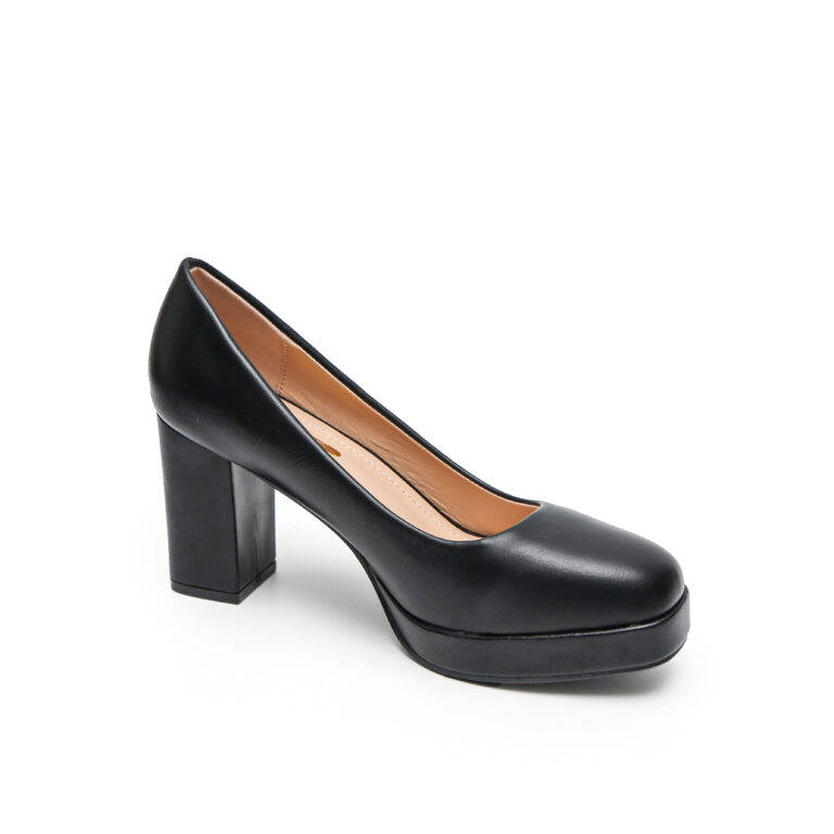 TTP Classic Block Heel Platform Slip on High Heels JSF12