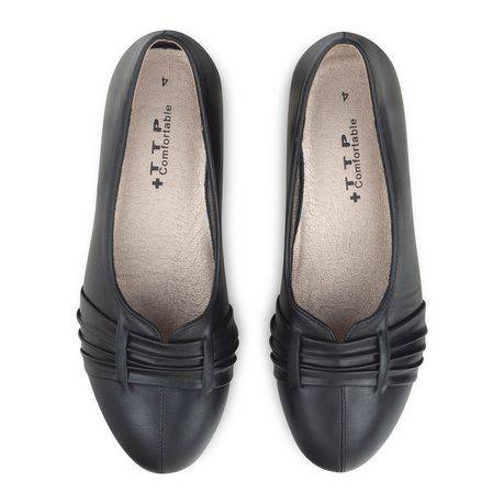TTP Classic Ladies Wedge Heel Courts with pu Pattern on Vamp-Black