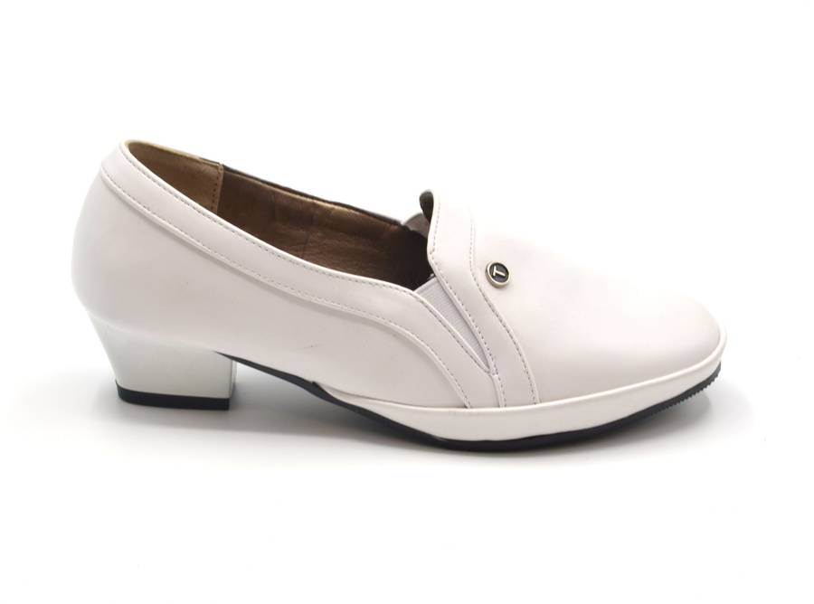 TTP Ladies Low Heel Slip on Court Shoe with Dual Side Goring