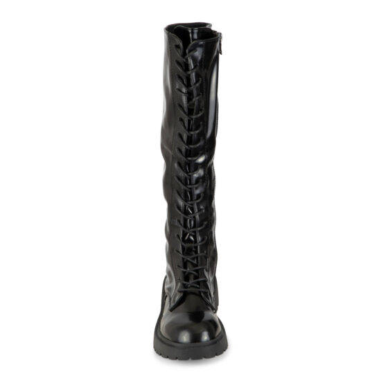 TTP Ladies Fashion Chunk Sole Lace-up Knee High Boot XB8307