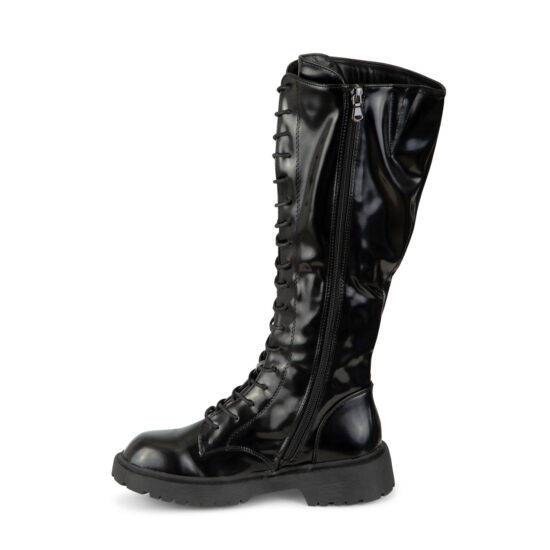 TTP Ladies Fashion Chunk Sole Lace-up Knee High Boot XB8307