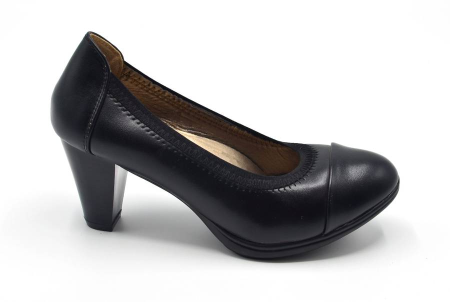 TTP Medium Heel Round Toe Court with Elasticated Top Line