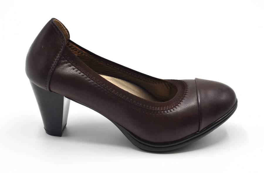 TTP Medium Heel Round Toe Court with Elasticated Top Line