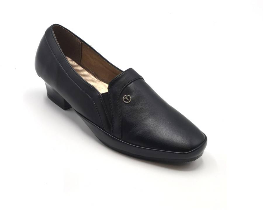 TTP Ladies Low Heel Slip on Court Shoe with Dual Side Goring
