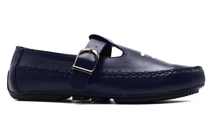TTP Men's Buckle Moccasin with Cut out Details on Vamp