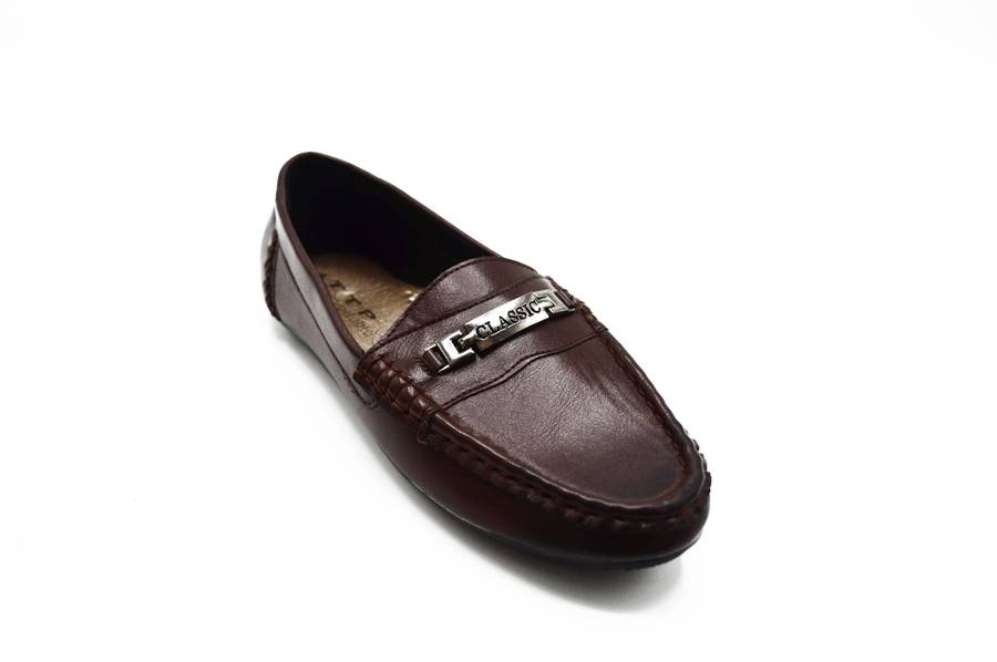 TTP Women's Moccasin with Metal Buckle Decor on Vamp