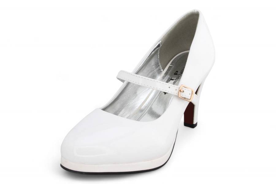 TTP Ladies Glossy Platform High Heel with Buckle Strap 6636-1