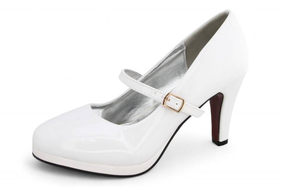 TTP Ladies Glossy Platform High Heel with Buckle Strap 6636-1
