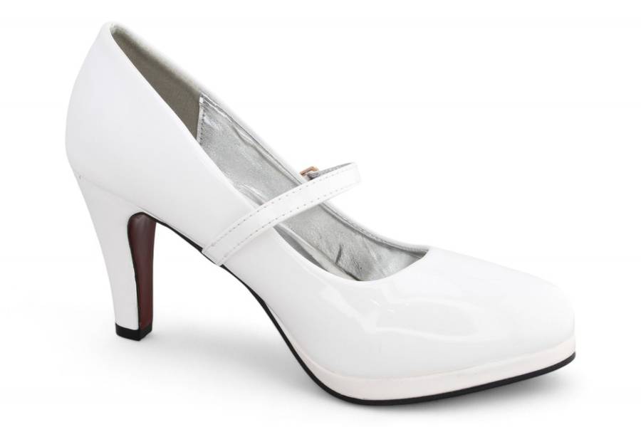 TTP Ladies Glossy Platform High Heel with Buckle Strap 6636-1