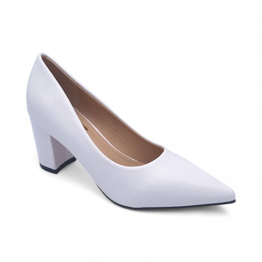 TTP Sleek PU Block Heel Point Toe Courts JSF-1