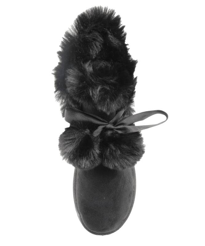 TTP Women's Suede Ankle Polar Boots with Ribbon Decor