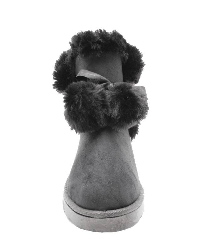 TTP Women's Suede Ankle Polar Boots with Ribbon Decor