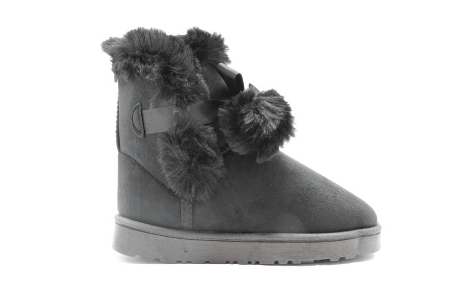 TTP Women's Suede Ankle Polar Boots with Ribbon Decor